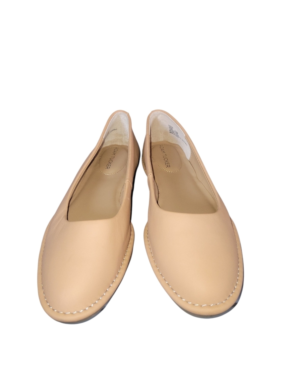 Adam Tucker Darby Women's Nude Leather Slip-On Flats